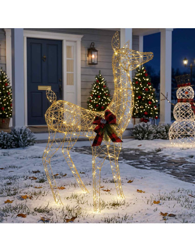 Renna di Natale 3D LOVIISA 200 LED Bianco caldo