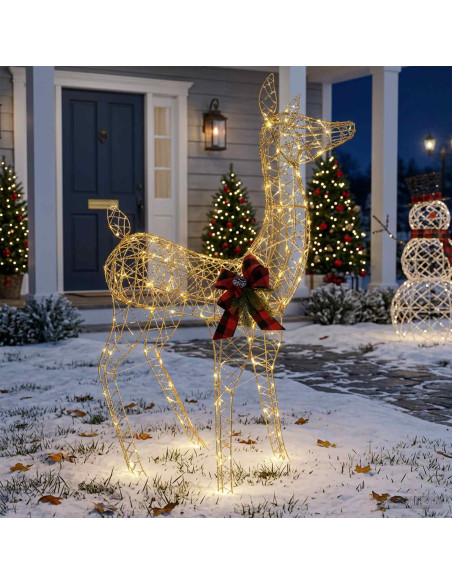 Renna di Natale 3D LOVIISA 200 LED Bianco caldo
