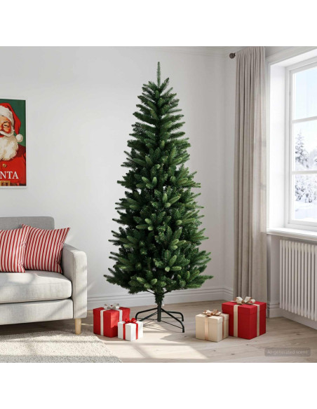 Artificial Hinged Christmas Tree 210 cm PE e PVC Verde