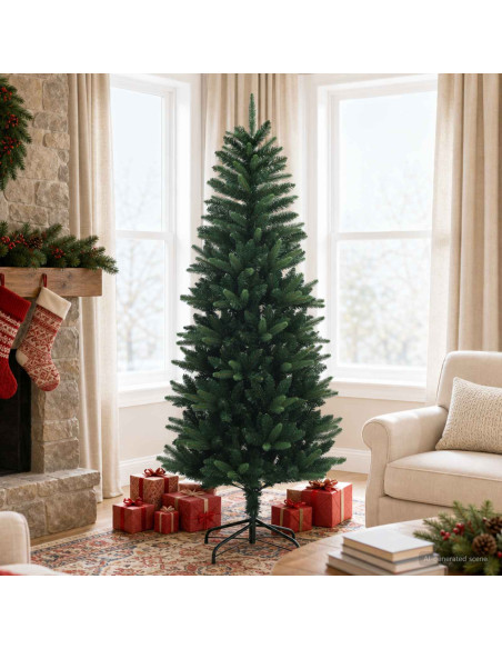 Artificial Hinged Christmas Tree 180 cm PE e PVC Verde
