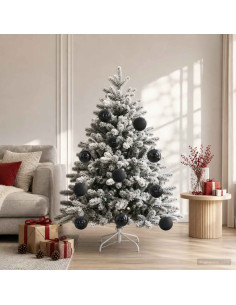 Set di palline di Natale XXL 3 pz Nero Ø 25 cm Plastica