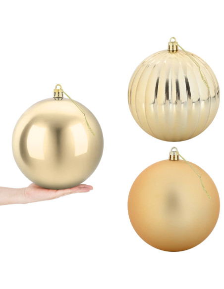 Set di palline di Natale XXL 3 pz Oro Ø 25 cm Plastica