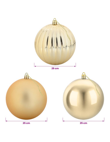 Set di palline di Natale XXL 3 pz Oro Ø 25 cm Plastica