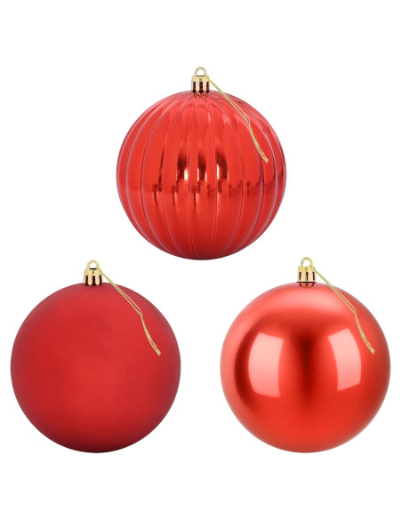 Set di palline di Natale XXL 3 pz Rosso Ø 25 cm Plastica