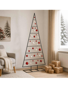 Albero di Natale in metallo KUOPIO 180 cm Metallo Nero