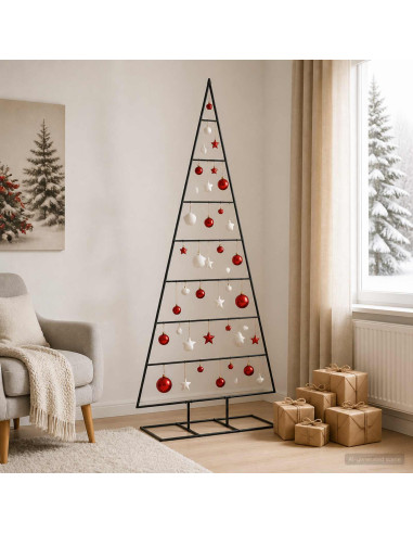 Albero di Natale in metallo KUOPIO 180 cm Metallo Nero