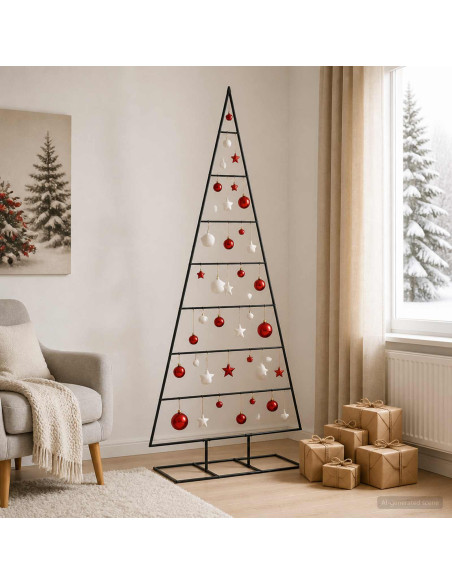 Albero di Natale in metallo KUOPIO 180 cm Metallo Nero