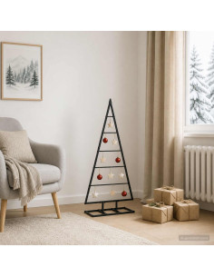 Albero di Natale in metallo KUOPIO 90 cm Metallo Nero