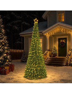 Albero di Natale in tinsel con luci LED e base EKENAS 250 cm