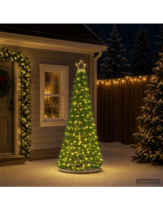 Albero di Natale in tinsel con luci LED e base EKENAS 180 cm