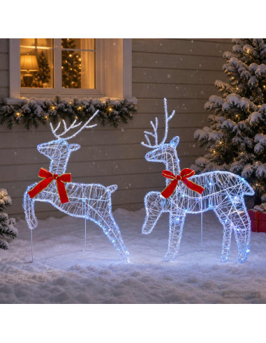 Renna di Natale 2 pz 40 LED Blu 43 x 19 x 65 cm