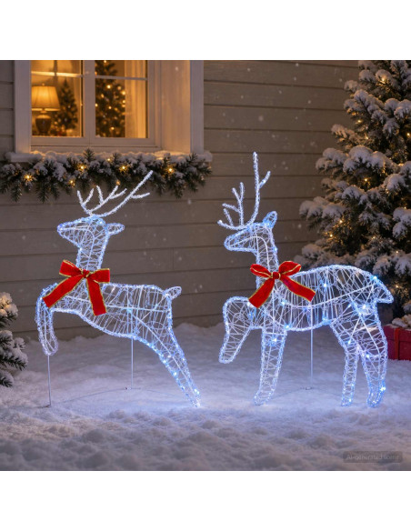 Renna di Natale 2 pz 40 LED Blu 43 x 19 x 65 cm
