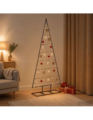 Albero di Natale in metallo KUOPIO 180 cm Metallo Nero