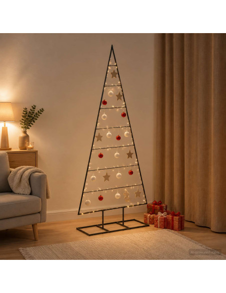 Albero di Natale in metallo KUOPIO 180 cm Metallo Nero