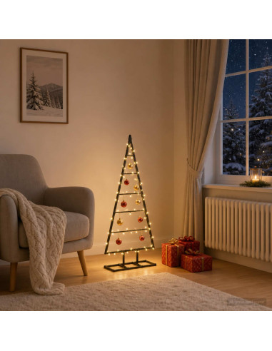 Albero di Natale in metallo KUOPIO 90 cm Metallo Nero