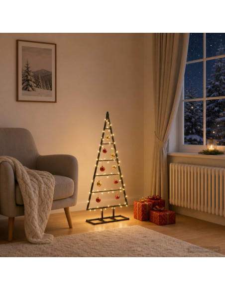 Albero di Natale in metallo KUOPIO 90 cm Metallo Nero