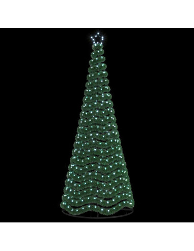 Albero di Natale in tinsel con luci LED e base EKENAS 250 cm