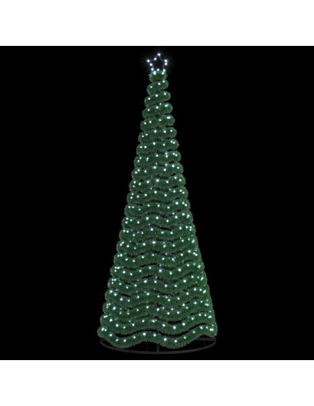 Albero di Natale in tinsel con luci LED e base EKENAS 250 cm