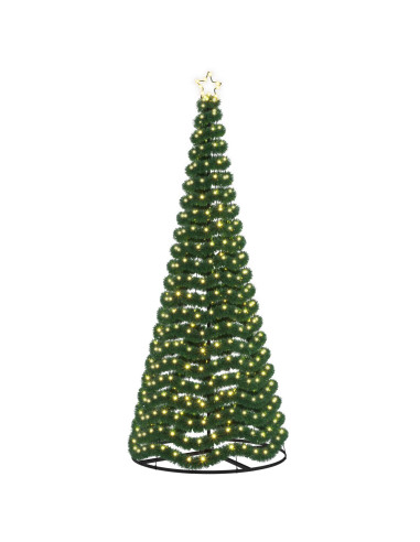 Albero di Natale in tinsel con luci LED e base EKENAS 250 cm