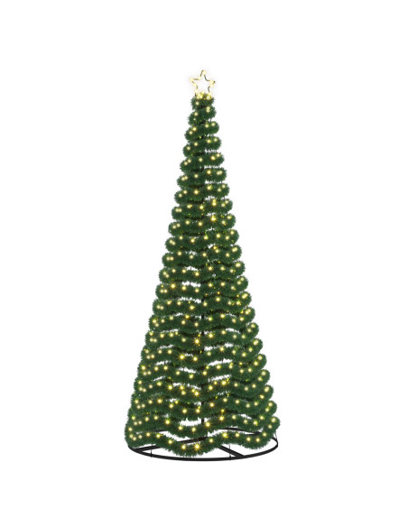 Albero di Natale in tinsel con luci LED e base EKENAS 250 cm