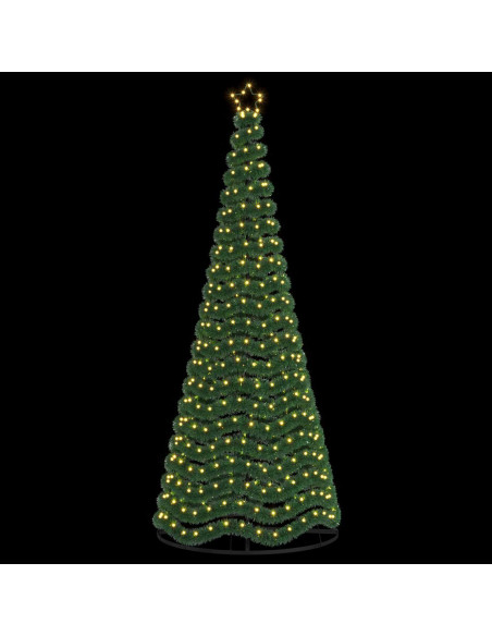 Albero di Natale in tinsel con luci LED e base EKENAS 250 cm