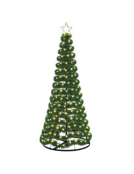 Albero di Natale in tinsel con luci LED e base EKENAS 180 cm