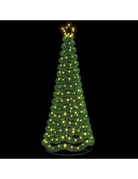 Albero di Natale in tinsel con luci LED e base EKENAS 180 cm