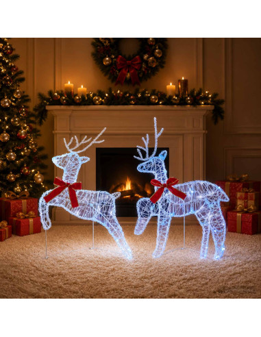 Renna di Natale 2 pz 40 LED Blu 43 x 19 x 65 cm
