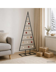 Albero di Natale in metallo KUOPIO 150 cm Metallo Nero