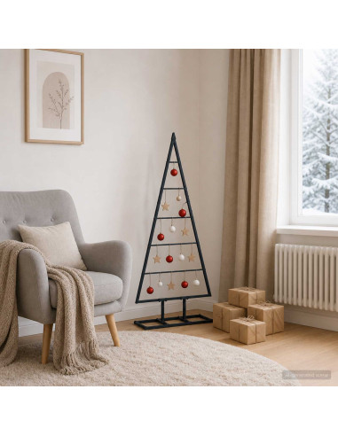 Albero di Natale in metallo KUOPIO 125 cm Metallo Nero