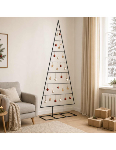 Albero di Natale in metallo KUOPIO 210 cm Metallo Nero
