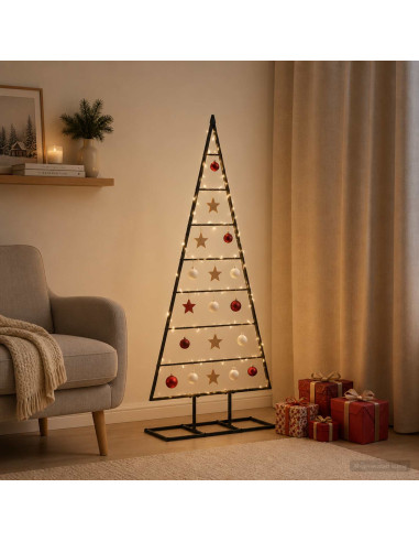 Albero di Natale in metallo KUOPIO 150 cm Metallo Nero