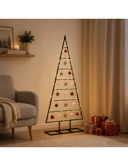 Albero di Natale in metallo KUOPIO 150 cm Metallo Nero