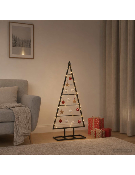Albero di Natale in metallo KUOPIO 125 cm Metallo Nero