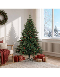 Albero di Natale Artificiale con Rami Pieghevoli 180 cm