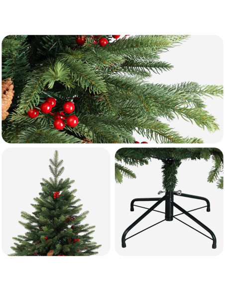 Albero di Natale Artificiale con Rami Pieghevoli 180 cm