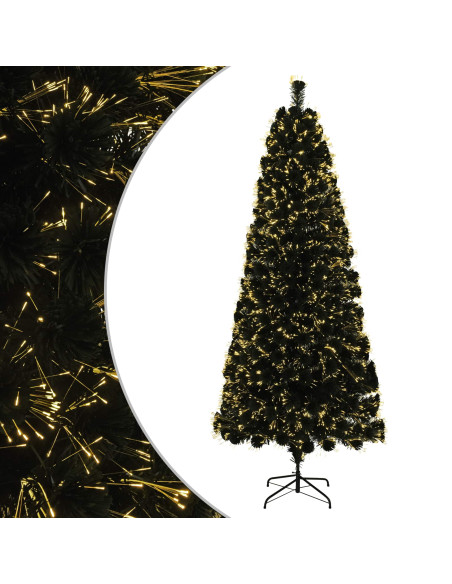 Albero di Natale in fibra ottica 180 cm 24 LED Bianco caldo PVC
