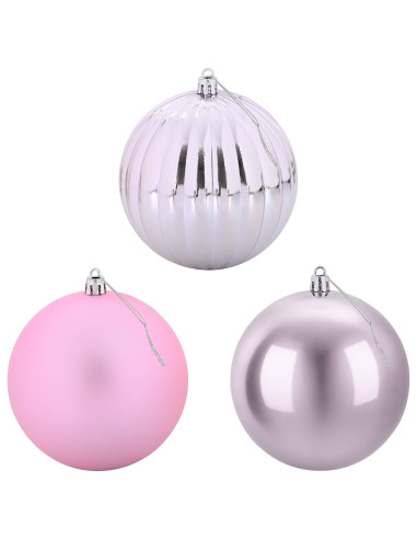 Set di palline di Natale XXL 4 pz Rosa Ø 20 cm Plastica