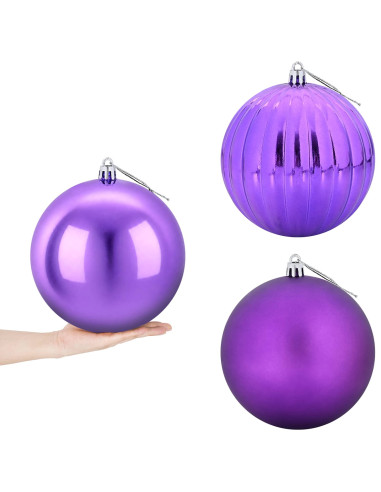 Set di palline di Natale XXL 3 pz Lillà Ø 25 cm Plastica