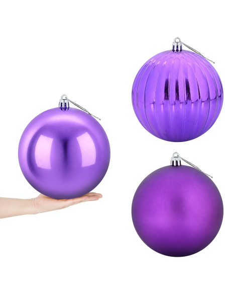 Set di palline di Natale XXL 3 pz Lillà Ø 25 cm Plastica