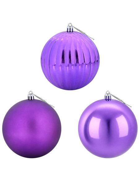 Set di palline di Natale XXL 3 pz Lillà Ø 25 cm Plastica