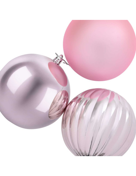 Set di palline di Natale XXL 3 pz Rosa Ø 25 cm Plastica