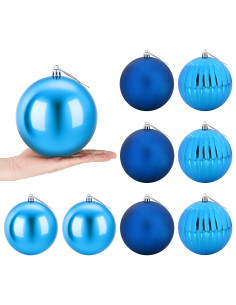 Set di palline di Natale XL 9 pz Blu Ø 15 cm Plastica 2