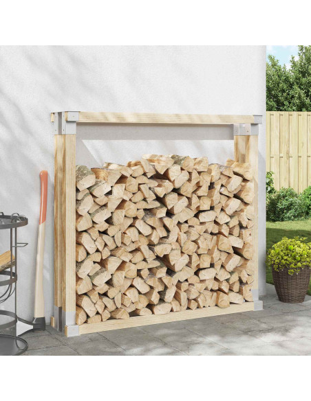 Aiuto per Impilare Legna 12 pz Argento 34 x 10 x 15 cm Acciaio