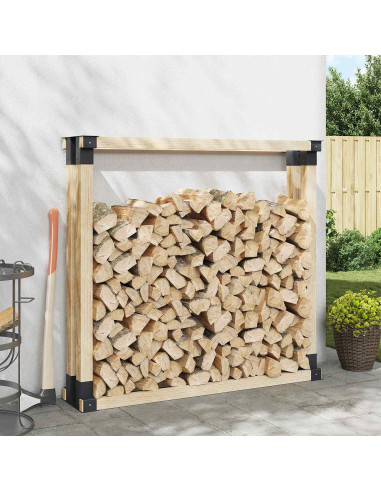 Aiuto per Impilare Legna 4 pz Antracite 34 x 10 x 15 cm Acciaio
