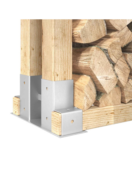 Aiuto per Impilare Legna 12 pz Argento 34 x 10 x 15 cm Acciaio