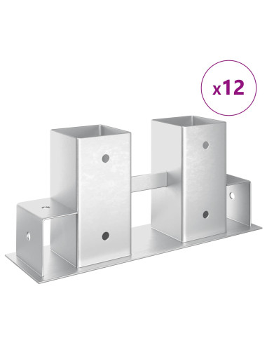 Aiuto per Impilare Legna 12 pz Argento 34 x 10 x 15 cm Acciaio
