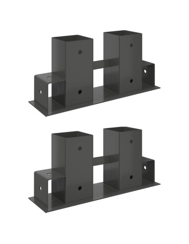 Aiuto per Impilare Legna 2 pz Antracite 34 x 10 x 15 cm Acciaio