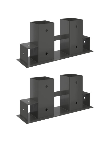 Aiuto per Impilare Legna 2 pz Antracite 34 x 10 x 15 cm Acciaio
