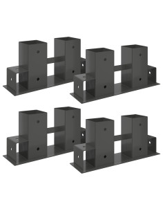 Aiuto per Impilare Legna 4 pz Antracite 34 x 10 x 15 cm Acciaio 2